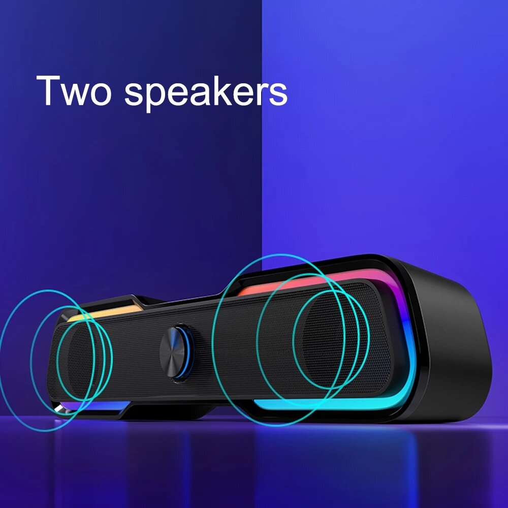 Wired Speaker SoundBar LED Light Stereo Bass Subwoofer Audio AUX Speaker Surround Sound Bar Box for Computer TV PC Laptop