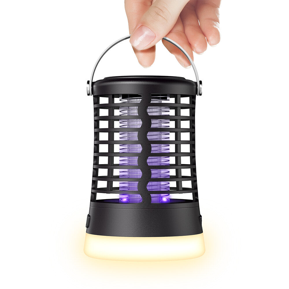 2 IN 1 Mosquito Killer Lamp Rechargeable 3 Modes LED Camping Light UV Insect Trap Light No Noise and Radiation