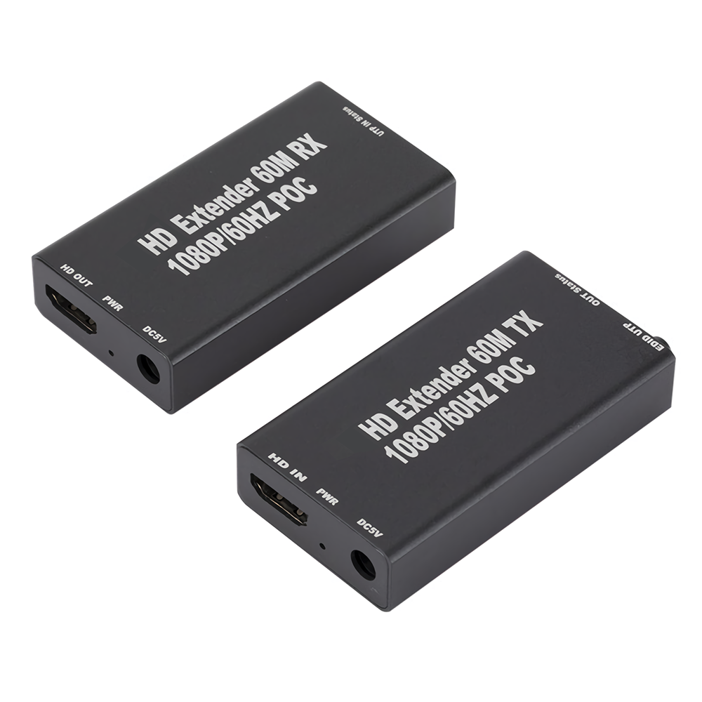 HDMI-compatible to RJ45 Network Extender 1080P HDMI-compatible Ethernet Adapter Network Repeaters (Tx + Rx)