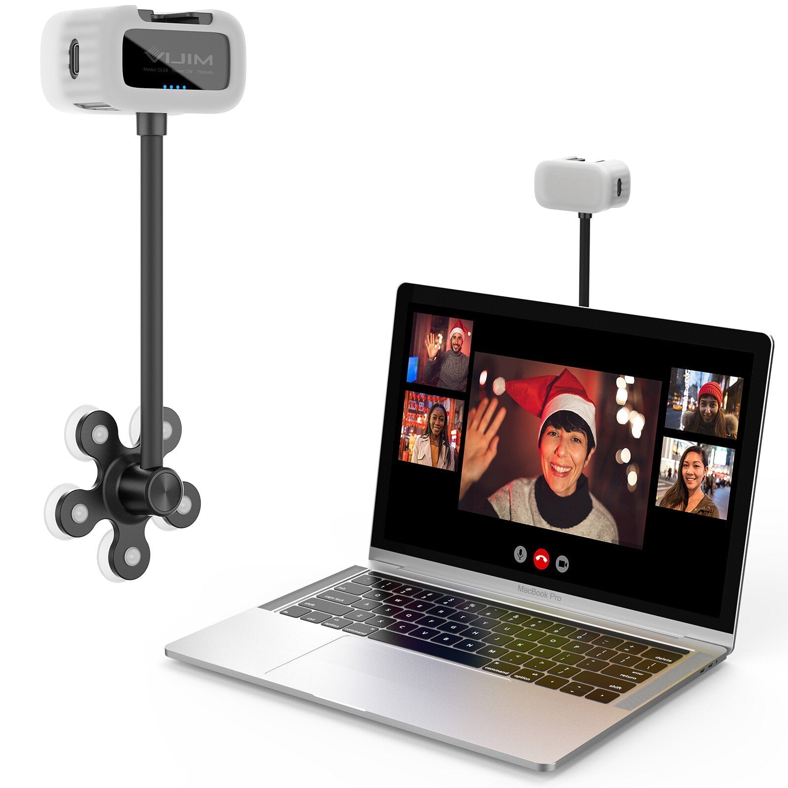 Adjustable LED Video Light Lamp with Suction Cup for Laptop Tablet Conference Selfie Youtube
