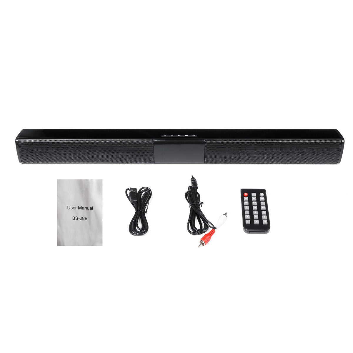 Home TV Wireless Bluetooth Soundbar Speaker Sound Bar Theater Subwoofer W/RCA & Remote