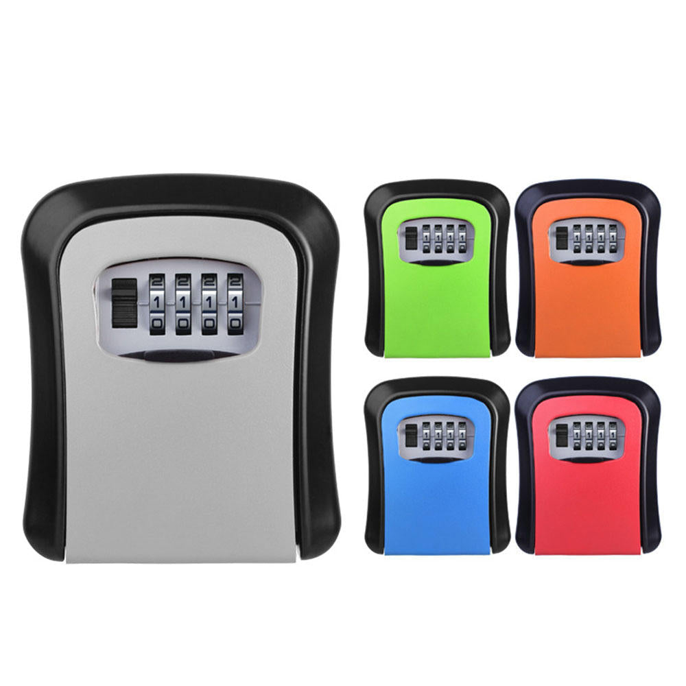 Aluminum Alloy Password Box Wall Mounted Key Lock Box 4 Digit Code Combination Key Storage Lock Box for Realtor Construction Room Escape