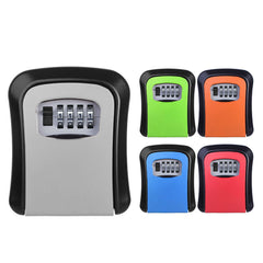 Aluminum Alloy Password Box Wall Mounted Key Lock Box 4 Digit Code Combination Key Storage Lock Box for Realtor Construction Room Escape