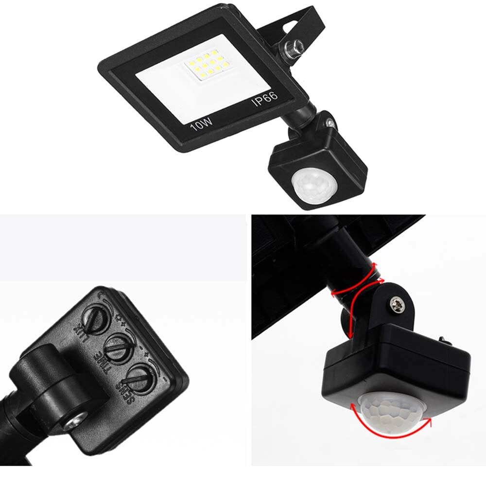 LED FloodLight PIR Motion Sensor Reflector LED Flood Light Waterproof IP66 Spotlight Wall Outdoor Lighting