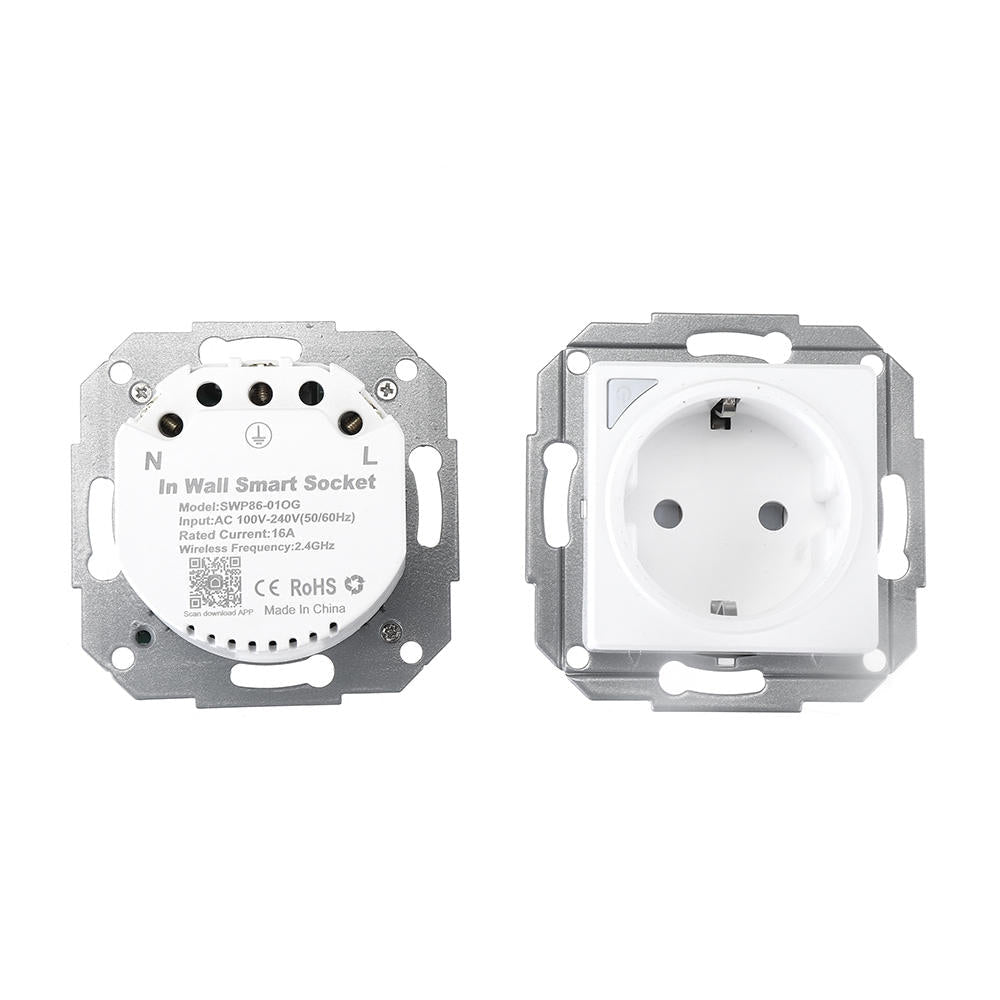 Dual DE EU WiFi Smart Light Wall Switch Socket Outlet Tuya Wireless Remote Control Work with Alexa Google Home