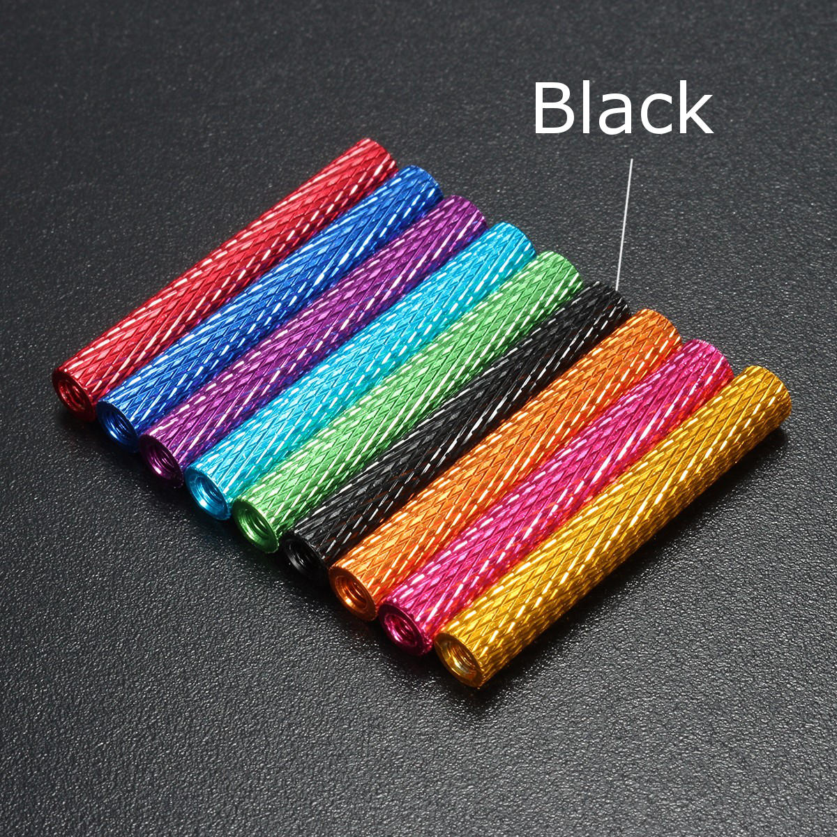 M3AS9 10Pcs M3 40mm Knurled Standoff Bolt Aluminum Alloy 6061 Anodized Spacer Multicolor