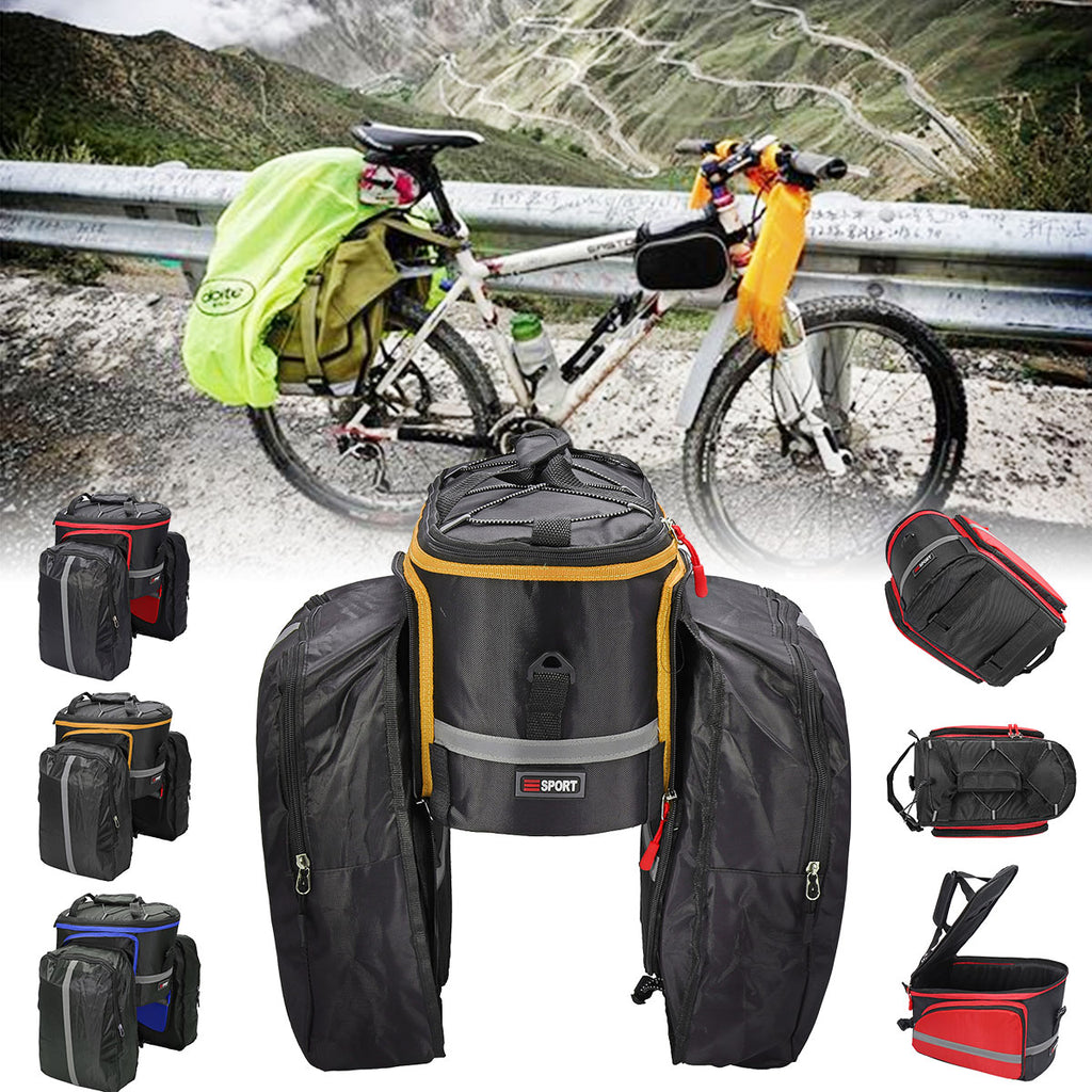Bike Bicycle Luggage Scalable Waterproof Cycling Pannier Rear Bag