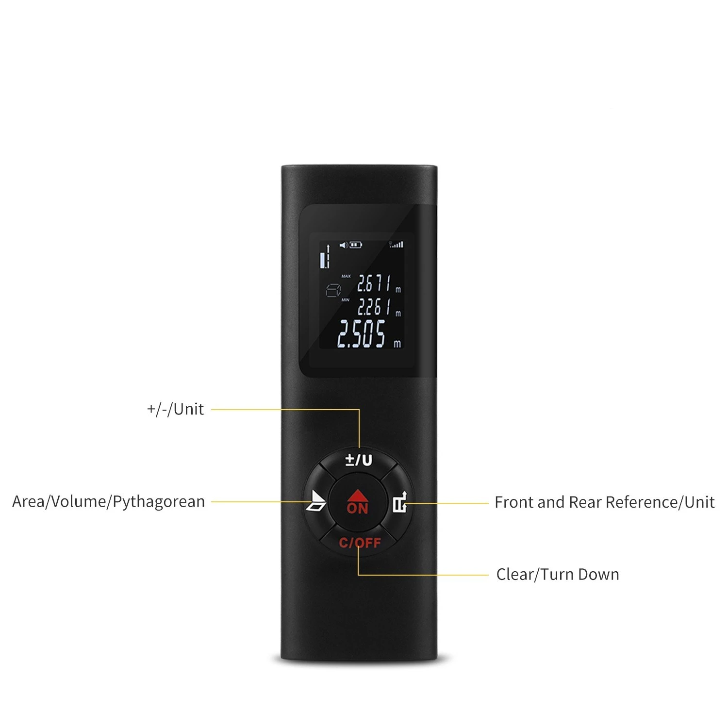 Mini Laser Distance Measure LCD Backlight Display 131Ft