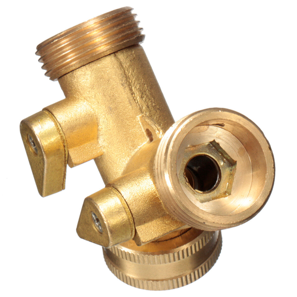 3/4 " Brass Garden Irrigation Hose Splitter Faucet Manifold 2 Way Y Shape Adapter Pipe Tap Connector