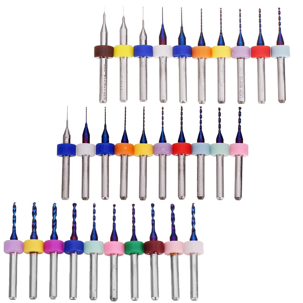 10pcs Upgrade 0.1-2mm Blue NACO Coating PCBCNC Drill Bit for Circuit Boards PCB Drill Bit