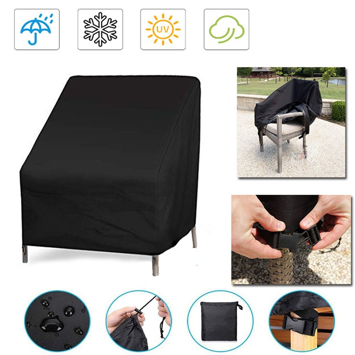 Oxford Cloth Furniture Dustproof Chair Cover For Rattan Table Cube Chair Sofa Waterproof Garden Outdoor Patio Protective Cover
