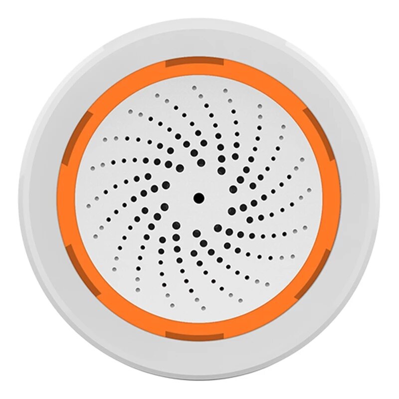 Smart Siren Alarm Temperature Humidity 90dB Sound Light Sensor Battery Built-in Sensor Smart Life 2 In 1