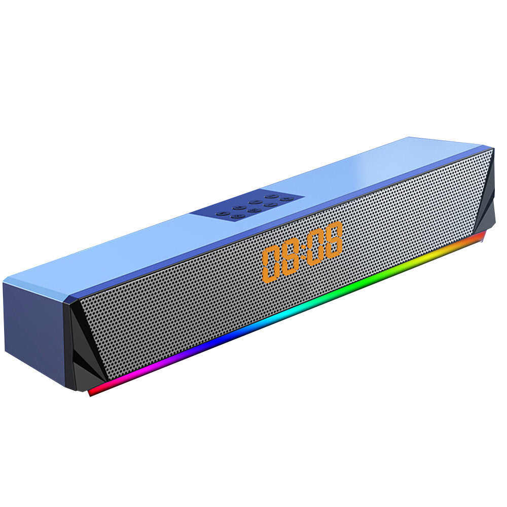 Computer Speaker RGB Light Effect Bluetooth USB Recharging Clock Display AUX U Disk TF Card Input Stereo Speaker System