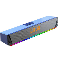 Computer Speaker RGB Light Effect Bluetooth USB Recharging Clock Display AUX U Disk TF Card Input Stereo Speaker System