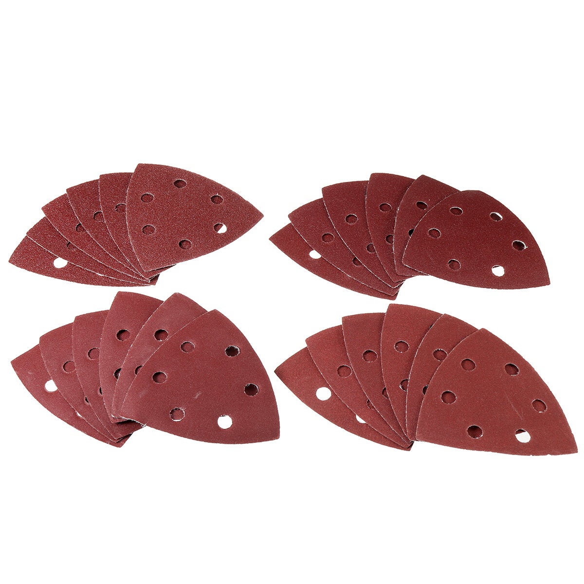 24Pcs Sand Grains Are Uniform Full and Wear-resistant Swing Triangle Six-hole Red Sandpaper for Sanding and Polishing