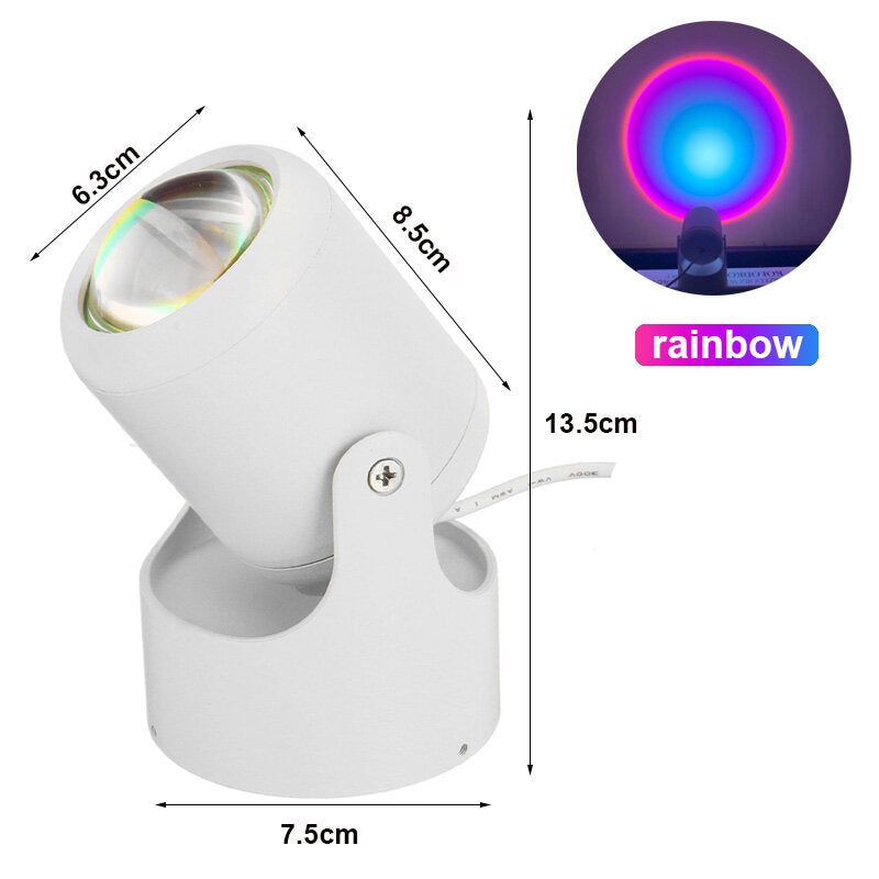 Sunset Projection LED Night Light Rainbow Floor Stand Modern Lamp Home Art Decor