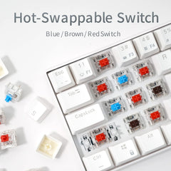 Triple Mode Mechanical Keyboard 2.4Ghz Wireless/Bluetooth/Wired 61 Keys RGB Hot Swappable Gaming Keyboard With Software For Mac/Win