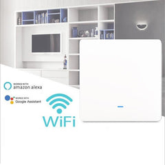 WiFi 1Gang Push Button Wall Light Switch EU AC 100V-240V Smart Switch Compatible with Control Alexa Google Home