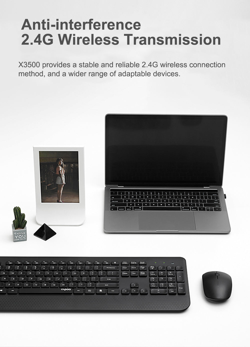 2.4G Wireless Keyboard Mouse Combo 105 Keys Waterproof Keyboard 1000DPI Silent Portable Optical Mice with USB Receiver Set for Laptop PC Notebook