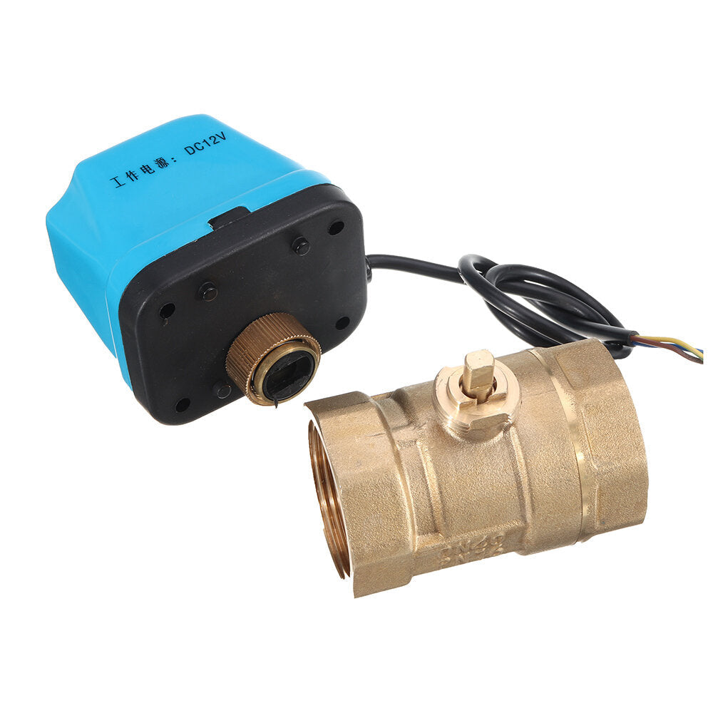 DC 12V 1/2" 3/4" 1" 1-1/4" Motorized Electric Brass Ball Valves 3 Wire Full Port Valve