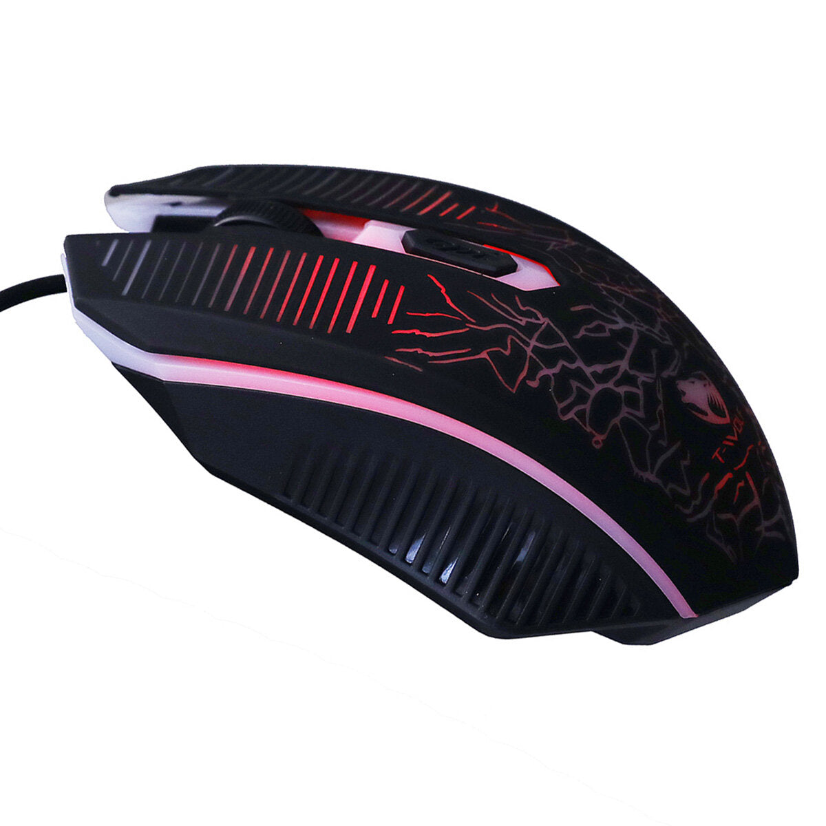 4Pcs Gaming Combo Kit 104 Keys Rainbow Backlit Keyboard Adjustable 2400DPI Mouse Wired RGB Lighting Headset with Anti-Slip Mouse Pad