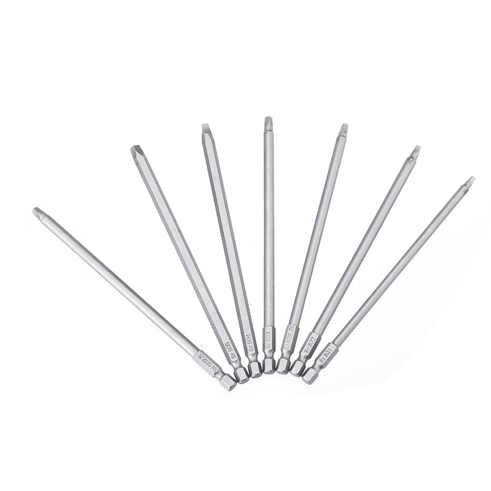 7pcs 150mm Square Screwdriver Bits 1/4 Inch Hex Shank Screwdriver Bit