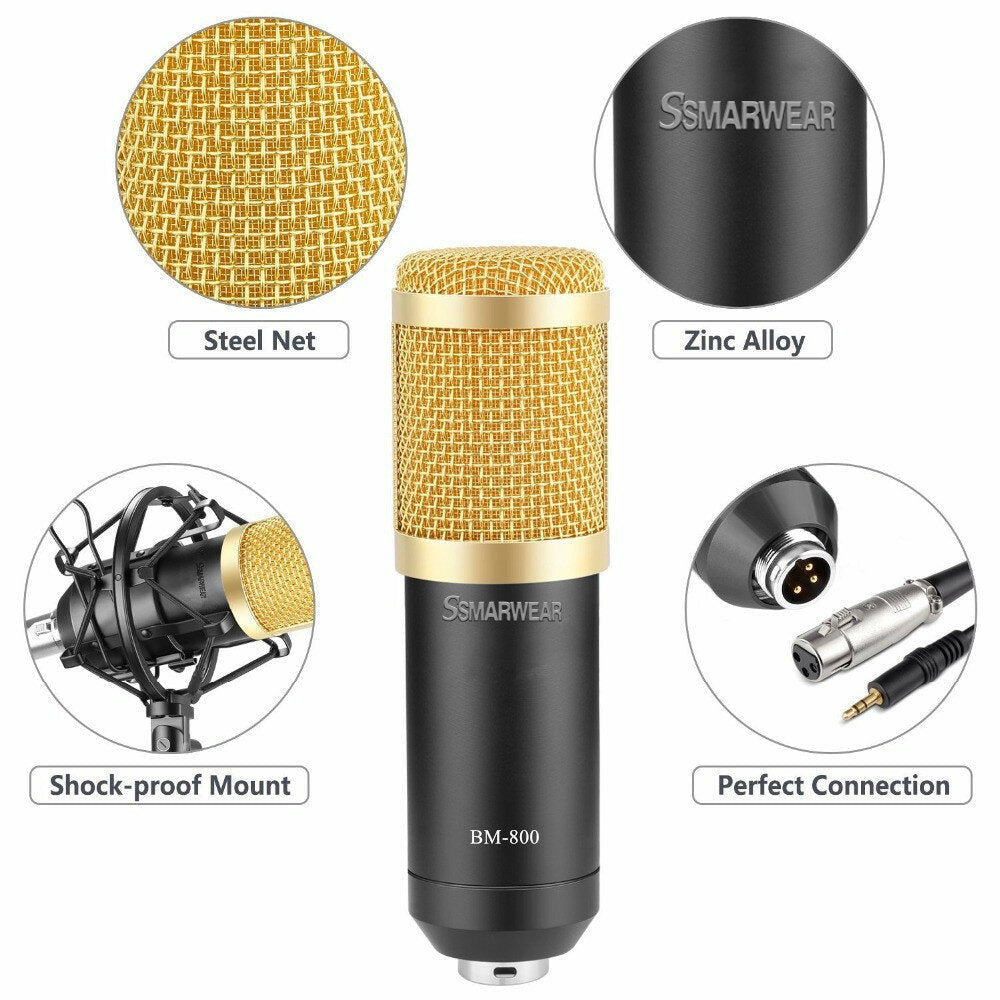 Professional Condenser Microphone Studio Broadcasting Singing Audio Recording Mic