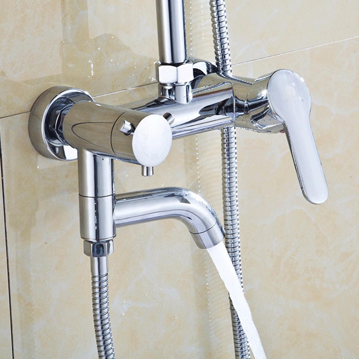 Modern Chrome Bathroom Filler Shower Bath Sink Hand Held Wall Mounted Mixer Tap Faucet
