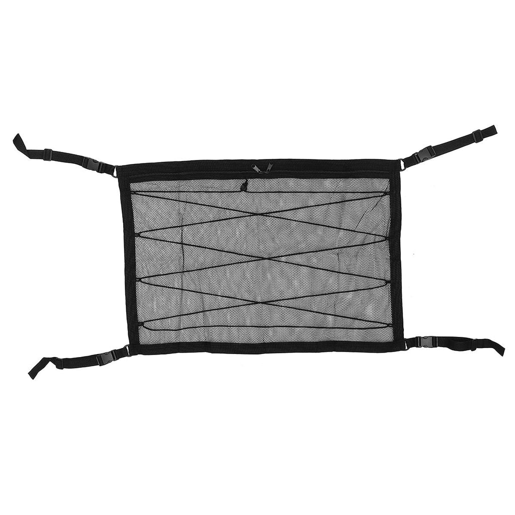 Double-Deck Foldable Car Roof Ceiling Cargo Net Mesh Storage Bag Pockets Pouch Universal 78x53cm For SUV Van