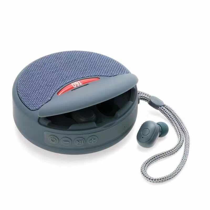 2 in 1 Bluetooth Speaker + Headset Wireless 3D Stereo Subwoofer Music Sports In-Ear Earphone Speaker Support TF Card FM Radio