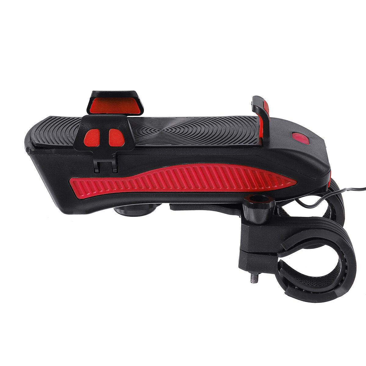 4-in-1 400lm Bike Headlight USB Rechargeable Bicycle Front Lamp 130dB Horn Power Bank Phone Holder Outdoor Cycling