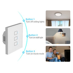 Smart Light Touch Switch With Two Way Control,APP Remote Control,Timer-Function,Voice Control Work with S3 Hub Compatible With Aleax Google Assistant