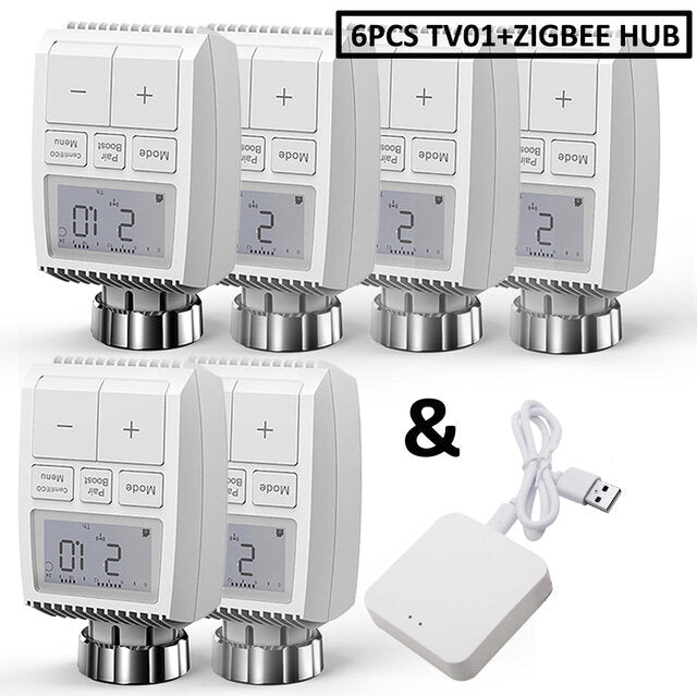 Smart WIFI Thermostatic Radiator Valve Actuator TRV Programmable Temperature Controller Alexa Tuya Google Assistant