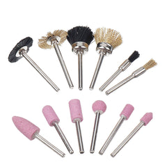 12Pcs Grinding Head Polishing Wheel Set Rotary Brush Wire Wheel Brush Grinder Rotary Tool Accessories