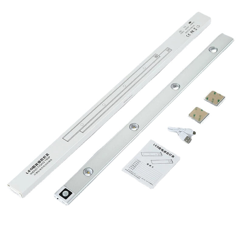 30/40/60/80CM Smart Human Body Sensor LED Cabinet Light Intelligent Ultra-thin LED Wardrobe Light USB Charging Punch-free Small Night Light