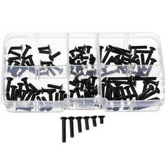 M3CH7 M3 Carbon Steel Hex Socket Flat Head Cap Screws Countersunk Bolts Assortment 120pcs