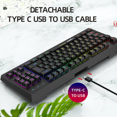 2.4G Wireless Keyboard 87 Keys Multimedia Function RGB Backlit Rechargeable Keyboard for Computer Laptop Home Office