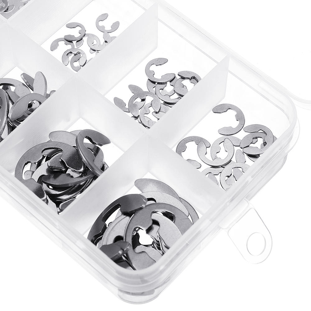 Stainless Steel E-Clip Circlip Retaining Snap Ring 1.5-10mm Assortment Kit 120Pcs