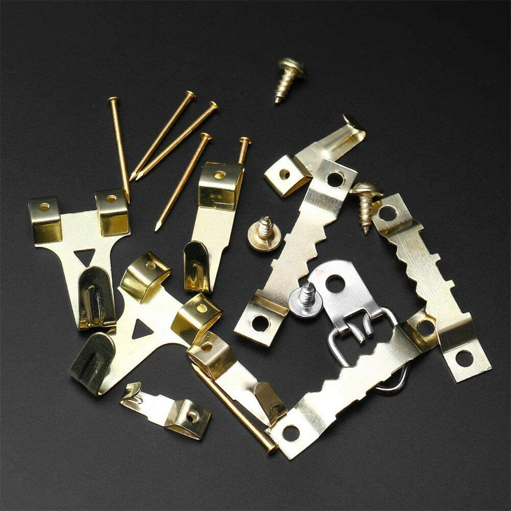 224Pcs Picture Hooks Wall Mounting Picture Hangers Wall Picture Hanging Kit with Nails
