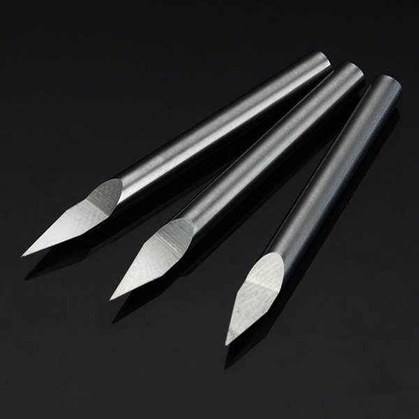3pcs 3.175mm Shank 30 Degree 0.1/0.2/0.3mm Carbide Engraving Bits CNC Tool for Metal