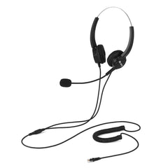 Hands-free Call Center Noise Cancelling Corded binaural Headset Headphone with Mic