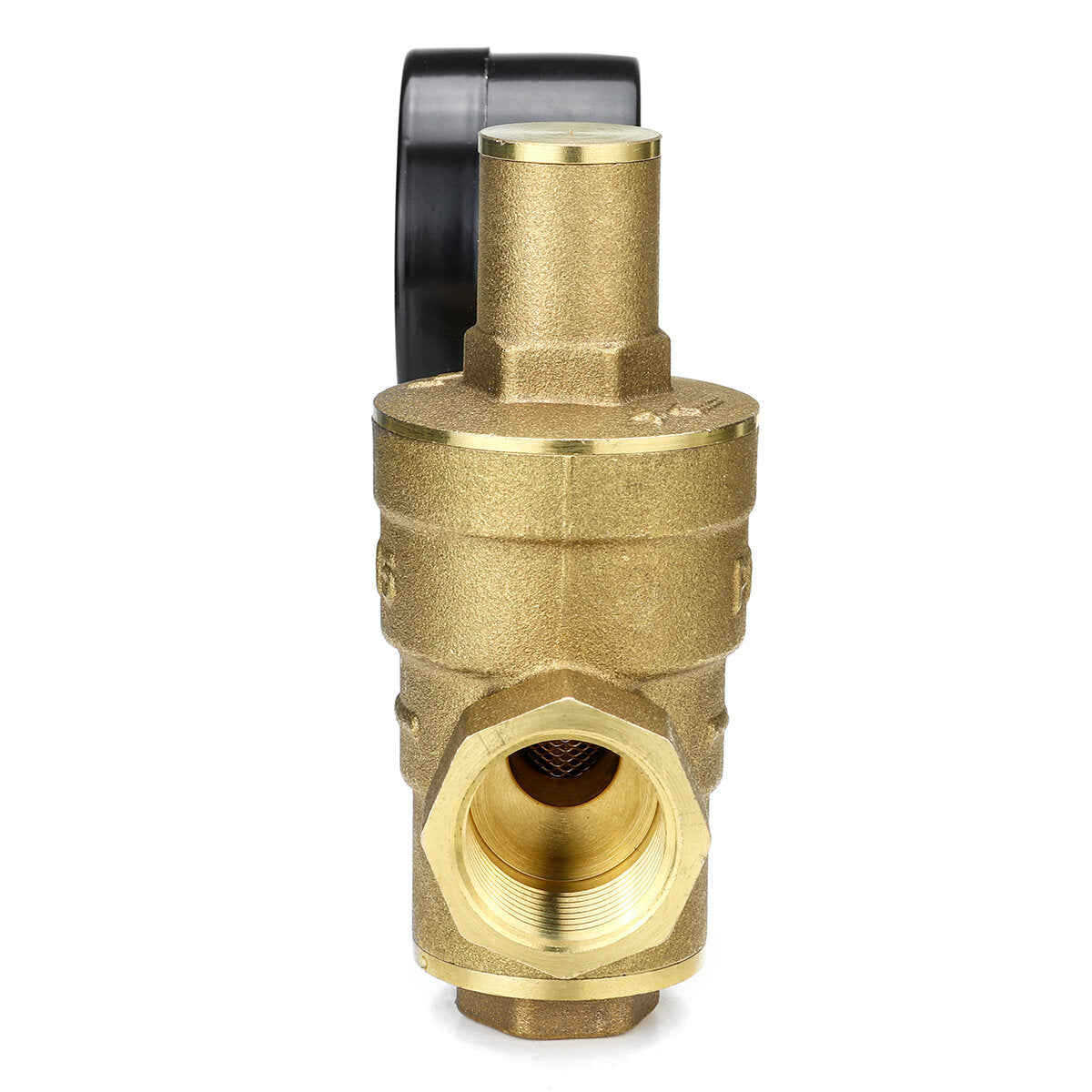 Water Pressure Regulator 16mm Brass Adjustable Reducer DN15 With Gauge Meter