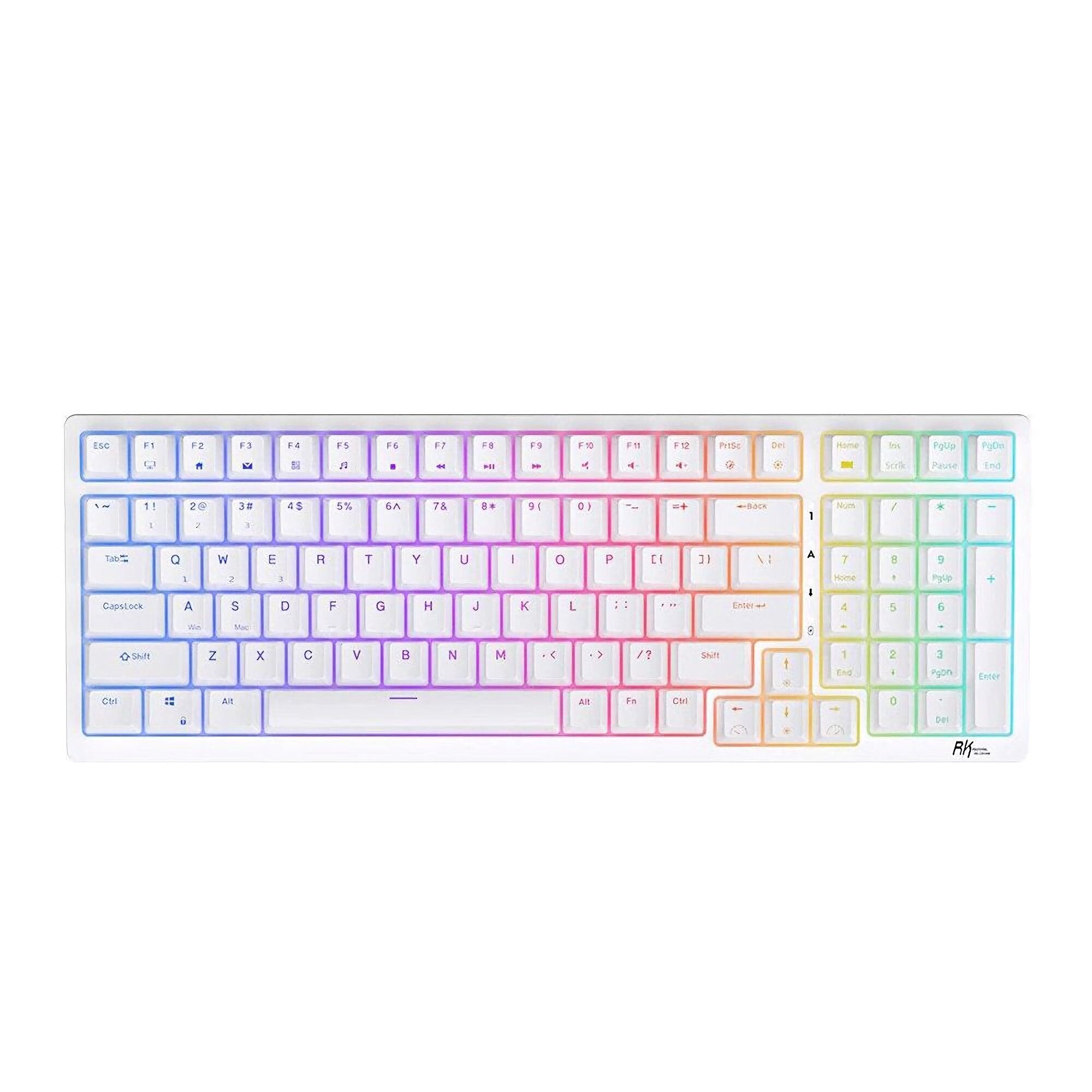 Wireless Gaming Mechanical Keyboard With 98keys RGB Backlit Triple-Mode Bluetooth 2.4G Hot Swappable Switch
