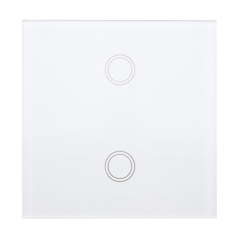 White 1 2 3 Channel 86 Wall Touch Remote Control Switch Wireless RF Transmitter Tempered Glass Pane l433MHz