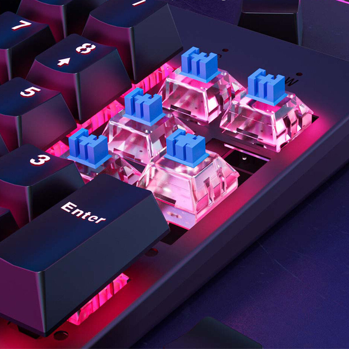 Mechanical Keyboard 87 Keys XA Profile PBT Double-shot Molding Keycaps Blue Switch RGB Backlit USB Wired Gaming Keyboard for PC Computer Laptop Gamer