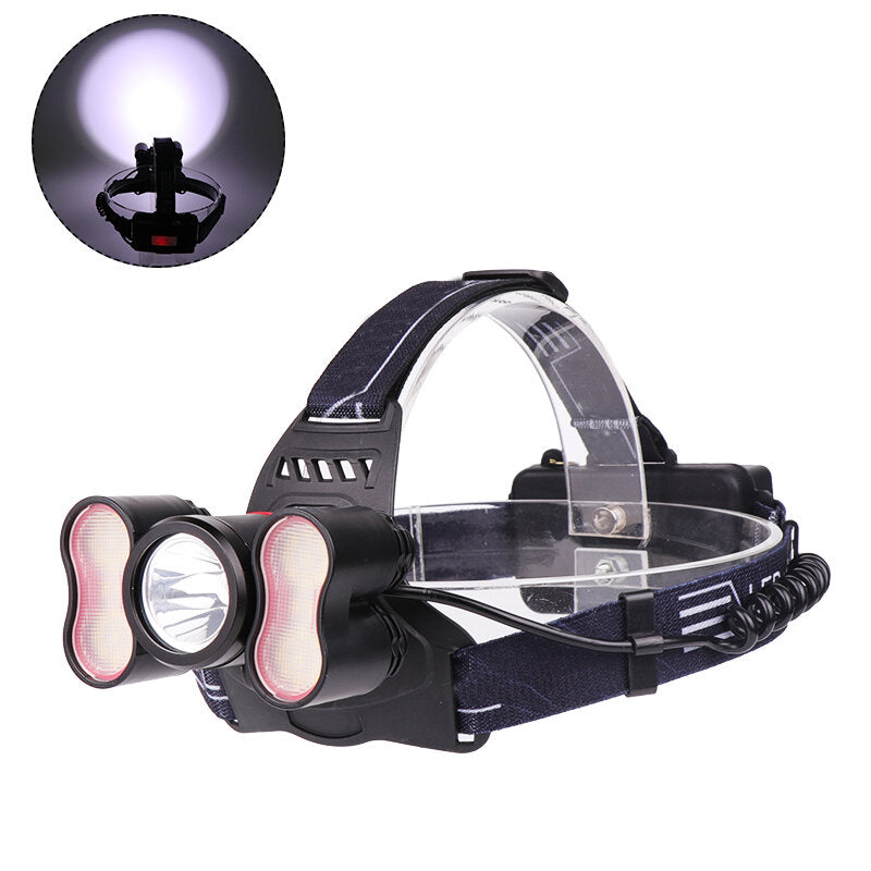 2500LM T6+2* SMD Light Headlamp 18650 Battery USB Interface 4 Modes Waterproof Camping Bike Bicycle Cycling Hiking Fishing Light