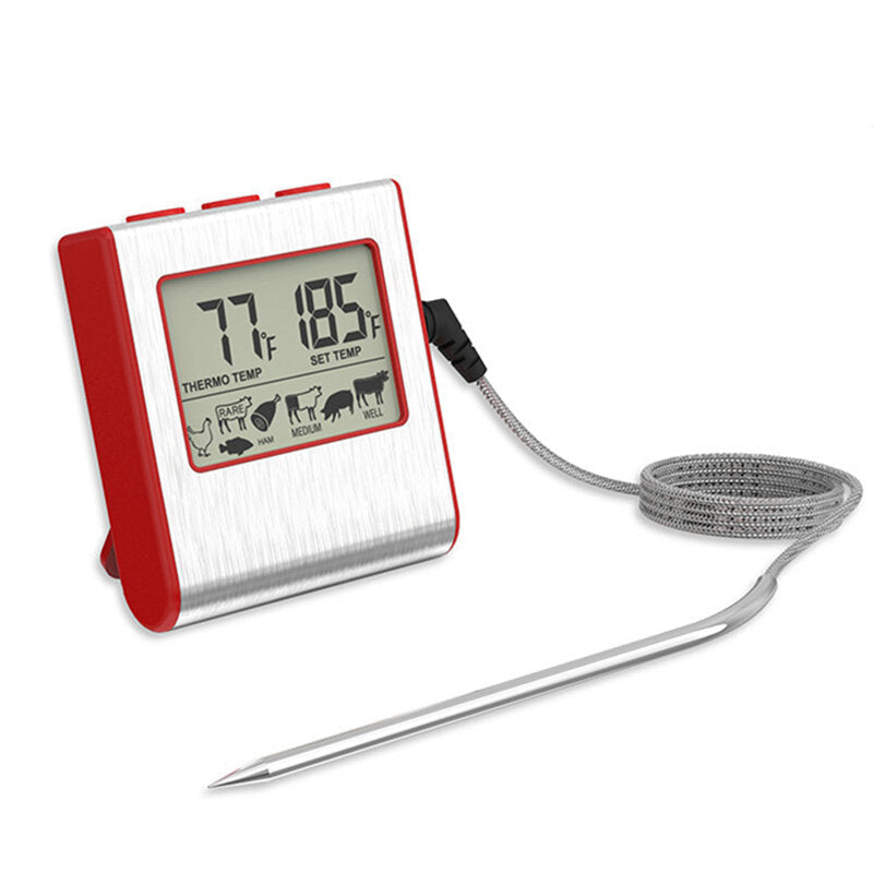 Barbecue Thermometer with Probe LED Display Electronic Food Thermometer