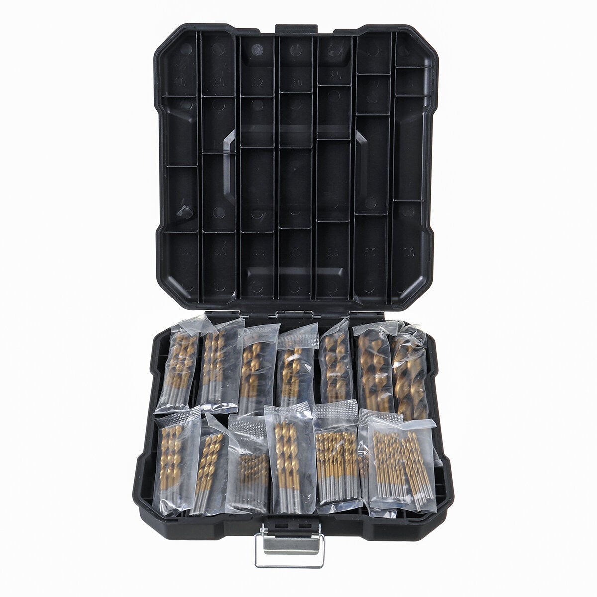 99PCS Drill Bit Set 1/16"-3/8" HSS Titanium Multi Drill Bits Twist Metal
