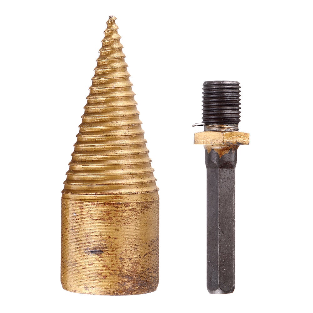 32/42mm Titanium Coated HSS Firewood Splitter Drill Bit Wood Drilling Tools Chopper Breakers