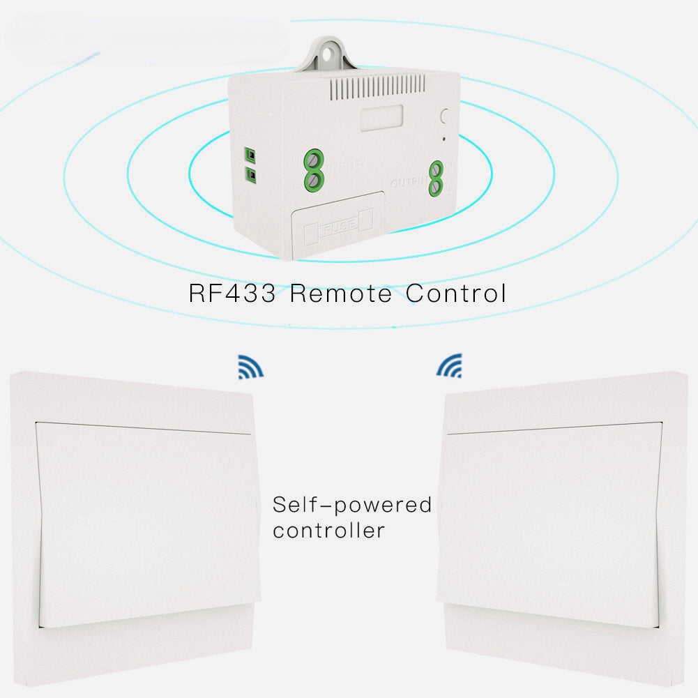 Wireless Switch No Battery Remote Control Wall Light Switch Self Powered No Wiring Needed Wall Panel Transmitter